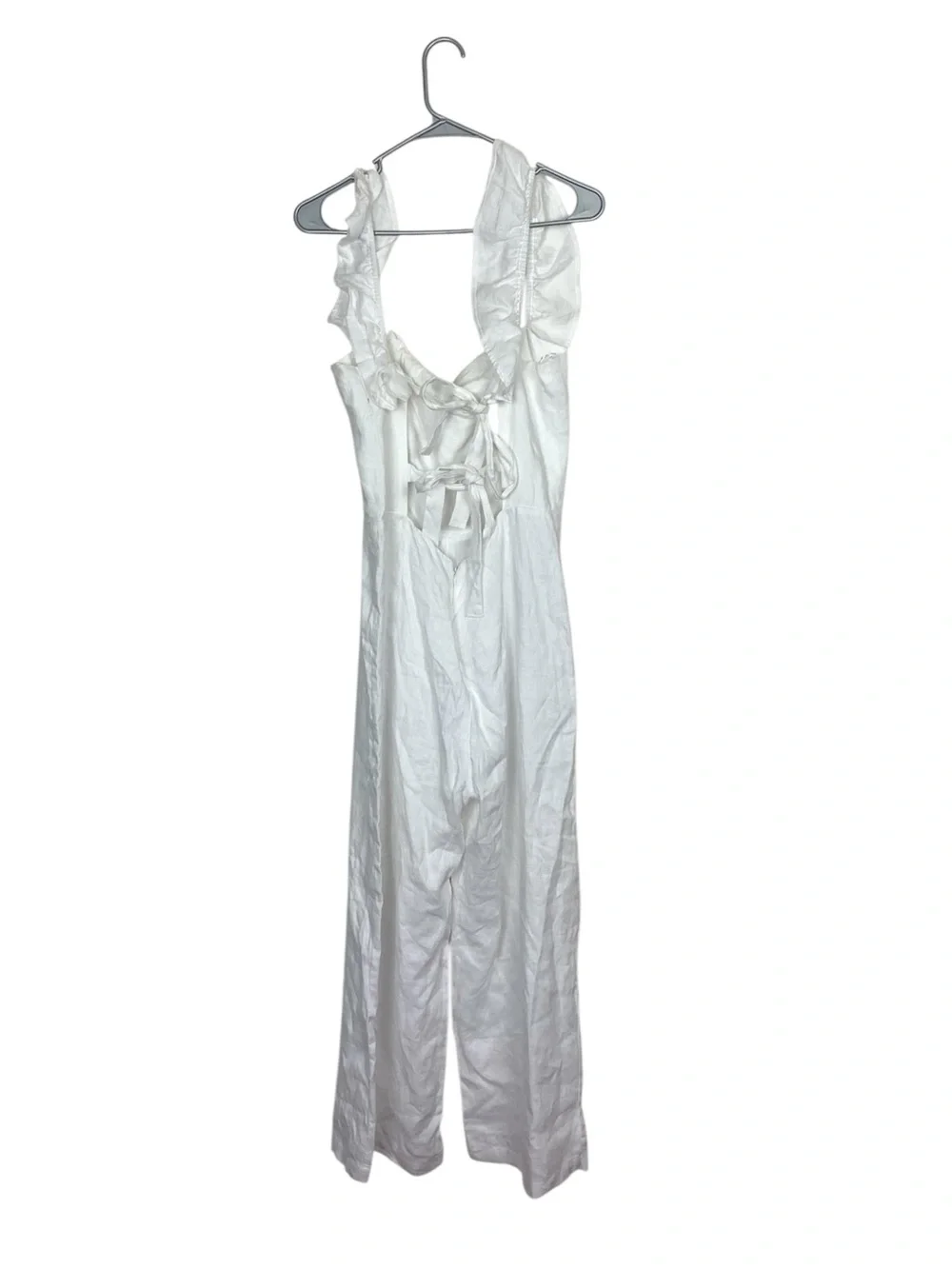 Reformation juniper linen jumpsuit size 12 coastal breathable